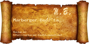 Marberger Beáta névjegykártya